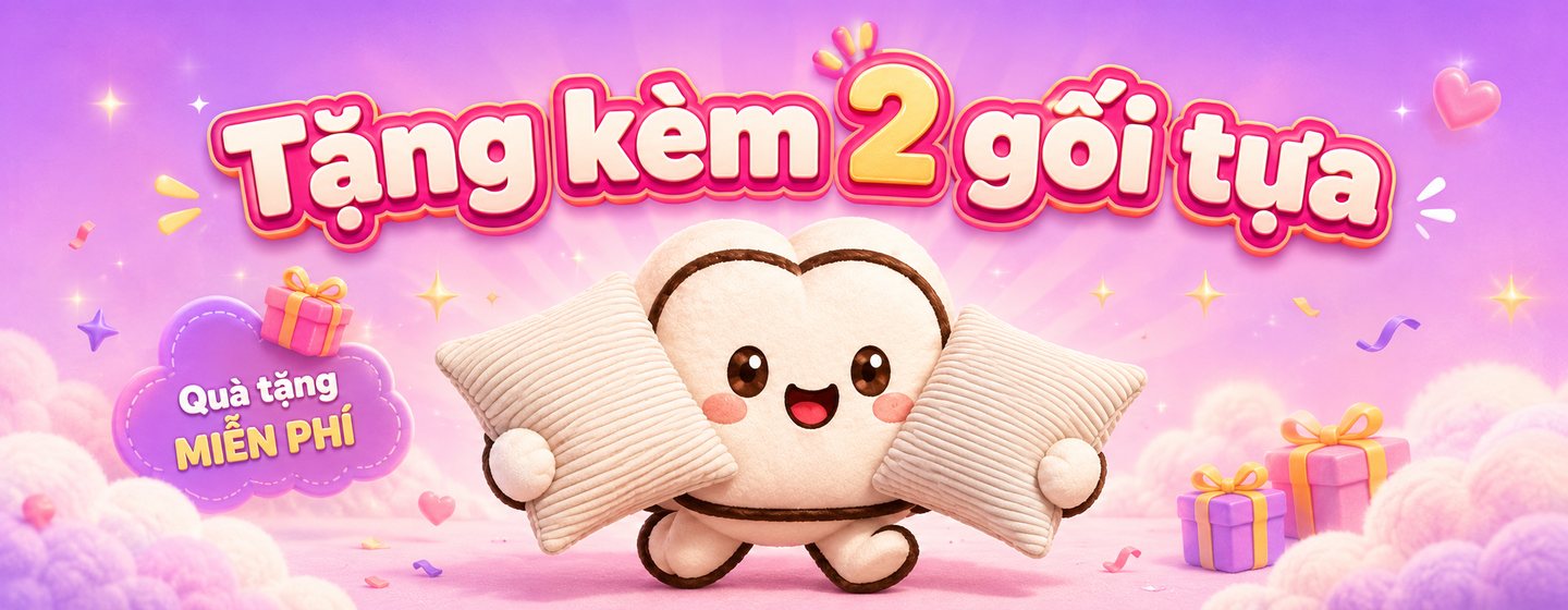 Tặng 2 gối tựa