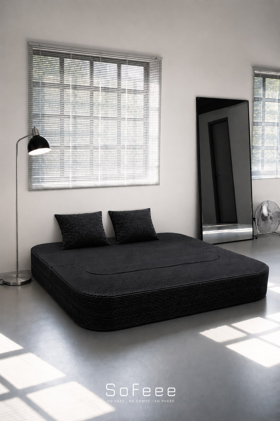 Flippy black bed