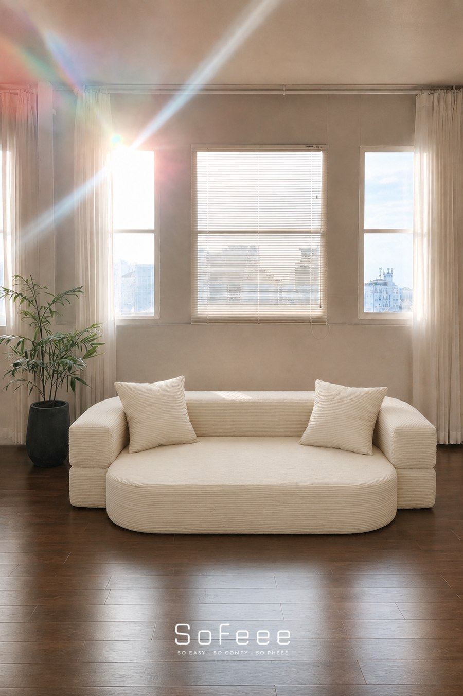 Flippy cream sofa