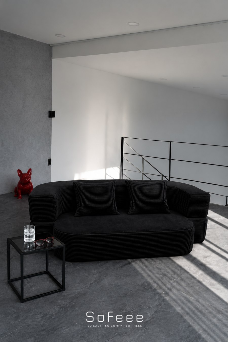 Flippy black sofa